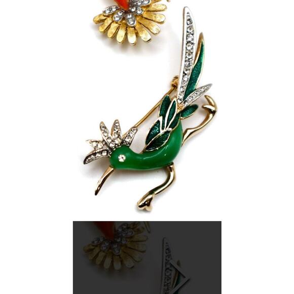 Vintage RARE Roadrunner Phoenix Bird Pun Brooch By Glamour